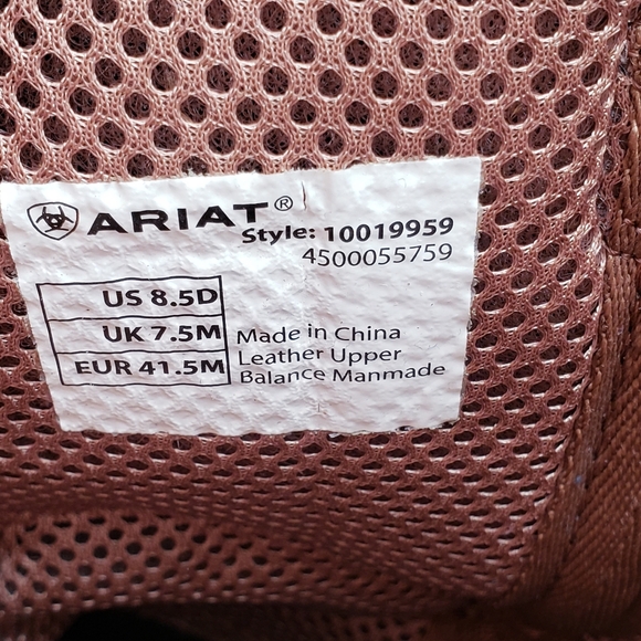Ariat Men's Sport Patriot Western Antique Mocha Suede Square Toe Size 8.5 D - Picture 13 of 15